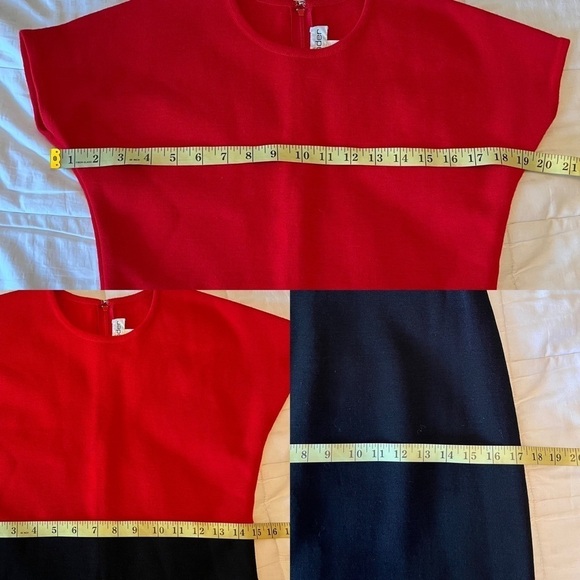 Vintage Outlander Colour-blocked Dolman Sleeve Wool Blend Dress Small - Picture 11 of 13